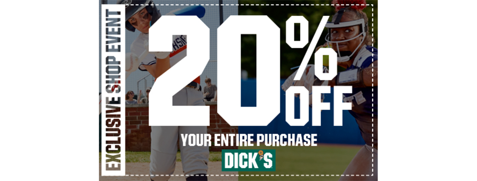 Dick's Sporting Goods 20% ALL ITEMS August 22-25